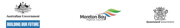 Logos for Australian Government, Moreton Bay Regional Council and Queensland Government